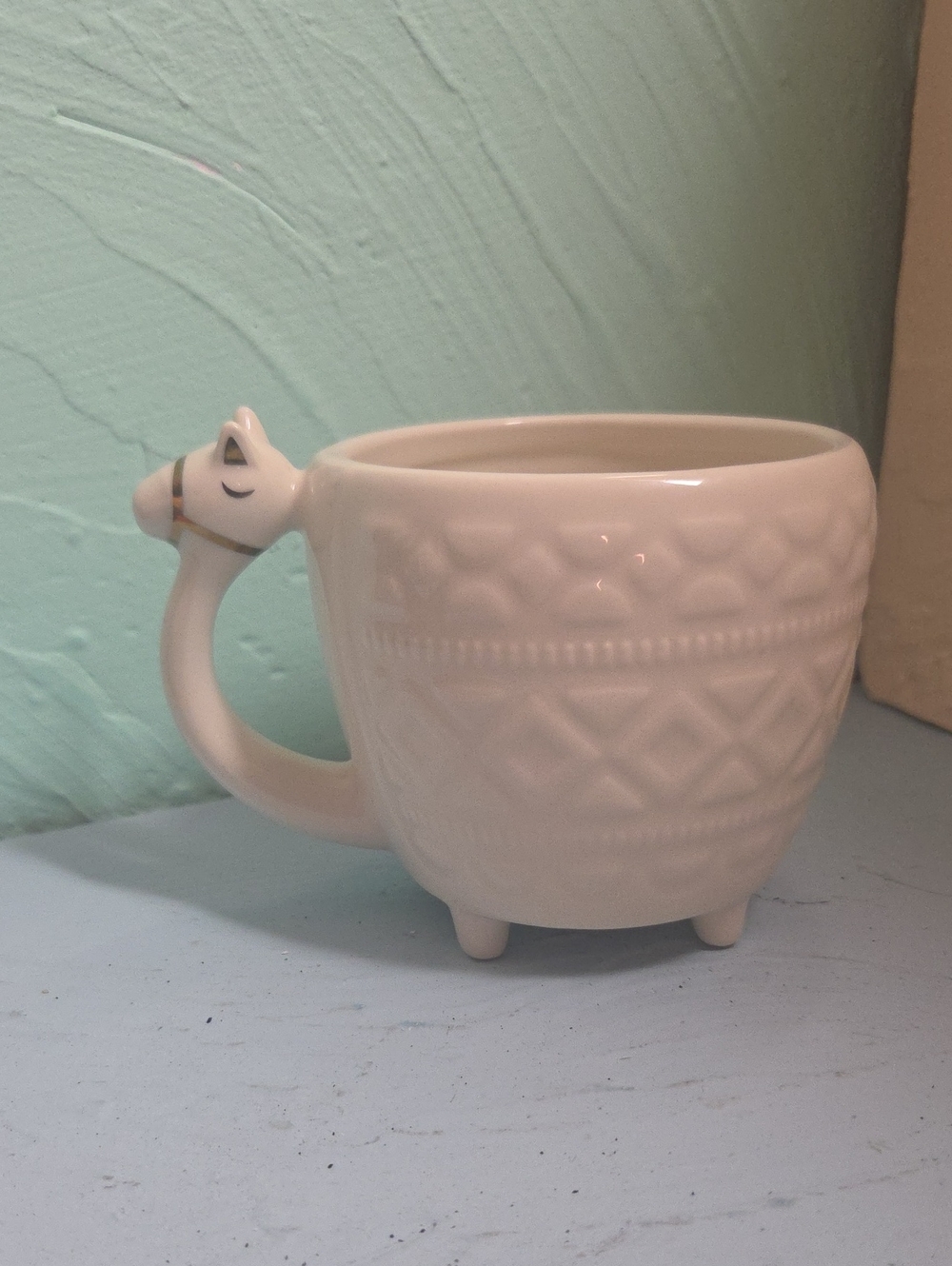 Opalhouse Cream Llama Accent Mug